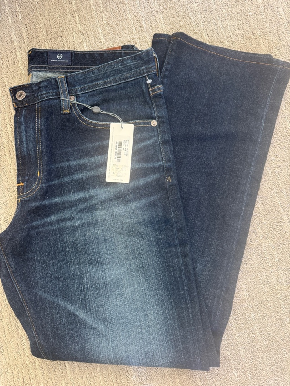 Ag Adriano Goldschmied Indigo Washed Straight Jeans
